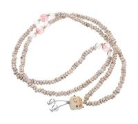 Abaodam Wooden Beaded Bracelet Cat Charm Prayer Necklace Ethnic Style Multi-layer Strand for Men Women Yoga Meditation Spiritual Jewelry