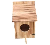 Abaodam Wooden Bird House for Garden Sturdy Hanging Nest Box with Rope Safe Sheltered Home for Wild Birds Decorative Outdoor Nesting Supplies for Bird Lovers