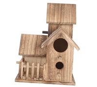Abaodam Wooden Bird Nesting Cottage for Parakeets Outdoor Garden Bird House Natural Wood Nesting Box with Wide Entrance Shelter for Wild and
