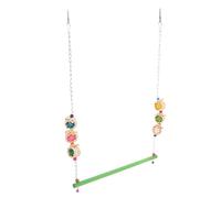 Abaodam Wooden Bird Swing Plaything Natural Parrot Perch Stand Durable Hanging Cage Accessory for Pet Birds Exercise with Stable Rattan and Corn Leaf Materials