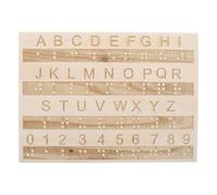 Abaodam Wooden Braille Board for Visually Impaired Child to Learn Braille - can Be Read Using the Hands - Braille Alphabet and Number Tracing Board Tactile Braille Teaching Aid for Impaired