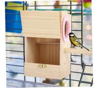 Abaodam Wooden Budgerigar Nest Box Left-hang Bird Breeding Case Comfortable Bird House for Canary Parrot Lark with Easy-clean Opening and Multi-purpose Use