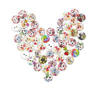 Abaodam Wooden Buttons Eco-Friendly Synthetic Material in 2 Pack Round 200 Pcs 15mm Not Easy to Decay, Mixed Colour Sewing Accessories Random Color for Shirt and Cloth Scrapbooking