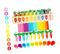 Abaodam Wooden Carrots Sorting for Educational Montessori Numbers Matching Game Preschool Learning Activity Gift for Boys and Developing Motor Skills and Problem Solving