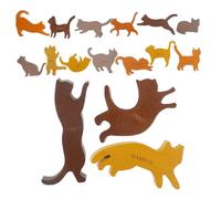 Abaodam Wooden Cat Balance for Cartoon Animal Stacking Educational Plaything Indoor Game to Develop Stability and Communication Skills