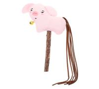 Abaodam Wooden Cat Teaser Stick with Pig Catnip Interactive Chew Wand for Indoor Cats Safe Material for Active Play and Exercise Pet