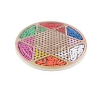 Abaodam Wooden Chinese Checkers and Gobang Board Game for Educational Logic with Compact Design Natural Solid Wood Portable Family Plaything for Developing Intelligence and Strategic