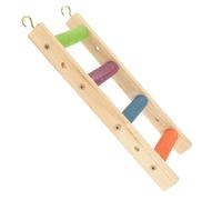 Abaodam Wooden Climbing Ladder for Birds and Small Animals, 4-tier Pet Ladder Toy for Parrots, Hamsters, Chinchillas, and Rats, Natural Wood Nail Filing and Claw Trimming Accessory for Cages