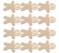 Abaodam Wooden Cross Ornaments with Rustic Charm Wood 12pcs Gingerbread Men Shape Beige Craft Sheets Rustic Charm for Home Decor and Personal Crafting Projects, Beginner Friendly
