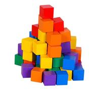 Abaodam Wooden Cube Blocks for Early Childhood Education Solid Smooth-surface Math Counting Cubes for Preschool Learning Stacking DIY Crafting and Fundamental Shape Teaching