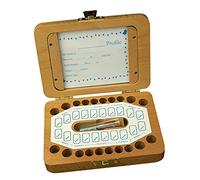 Abaodam Wooden Deciduous Tooth Box Holder for Boys and Girls Present Box for Boys Girls Christmas Birthday Tooth Organizer