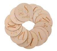 Abaodam Wooden Digital Cards for Milestones Monthly Growth Signs Animal Patterns Newborn Cards for Shower