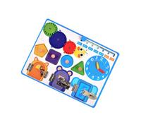 Abaodam Wooden Educational Busy Board for Interactive Unlocking Early Learning Cognitive Plaything with Color and Shape Recognition for Preschool