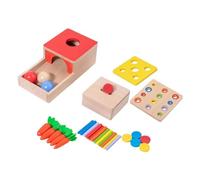 Abaodam Wooden Educational for Natural Sensory Game for Hand Eye Coordination Fine Motor Skill Development Bright Colors Portable and Preschool Learning Activity