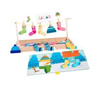 Abaodam Wooden Educational Sensory for - Cognitive Matching Game with Fun Sock Hanging Activity, Compact Early Development Plaything for 3 Year Old Boys