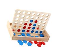 Abaodam Wooden Four Row Board Game for Adults Checker Game for Parent-interaction Educational Family Puzzle