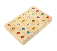 Abaodam Wooden Gemstone Blocks Educational Stacking for Early Learning Sensory Construction Cubes for Cognitive Development and Social Skills Building Colorful Montessori Playthings