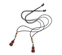 Abaodam Wooden Gourd Pendant Necklace for Women, Boho Long Sweater Chain with Opening Calabash Locket, Ethnic Blood Sandalwood Statement Necklace for Travel and Daily Wear, 2pcs Set