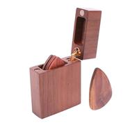 Abaodam Wooden Guitar Pick Holder Box Black Walnut Material Storage Box for Guitar Picks Organizer