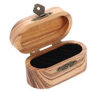 Abaodam Wooden Guitar Pick Storage Case Oval 5pcs Capacity Vintage Distressed Solid Wood Guitar Pick Box
