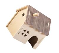 Abaodam Wooden Hamster Hideout Villa with Multilevel Activity Spaces Wood Construction Secure Sleeping Chamber and Playful Design for Hamsters Guinea Pigs and Hedgehogs