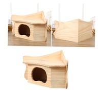 Abaodam Wooden Hamster House Cabin Natural Wooden Hideout for Squirrel Rabbit Hedgehog and Pets Creative Play Spot and Safe Shelter for