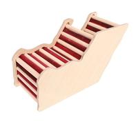 Abaodam Wooden Hamster House with Ladder and Hideout Multi-use Sleeping Nest and Chew for Hamsters and Pets Sturdy Natural Material for Teeth Grinding and Cage Decoration
