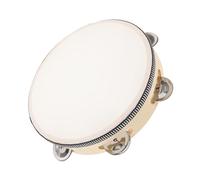 Abaodam Wooden Handheld Tambourine Drum Portable Percussion Instrument for Imitation Leather Head Orff Method Educational for Rhythm Development and Family School Activities