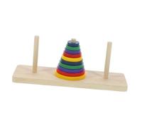 Abaodam Wooden Hanoi Tower Puzzle Game Colorful Brain Teaser Board Game for Adults and Over Intellectual DIY for Creativity and Imagination Development Safe Smooth Surface Design