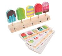 Abaodam Wooden Ice Cream for Pretend Food Educational Dessert Plaything with Cartoon Design Interactive Fun Develops Logical Thinking and Creativity Birthday Gift