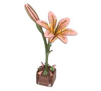Abaodam Wooden Lily Puzzle DIY Flower Craft Kit Botanical Bloom for Adults and Precise Cut Jigsaw Puzzle Bouquet for Christmas Valentine S Day Birthday Home