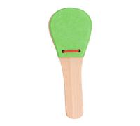 Abaodam Wooden Long Handle Castanet, Green Hand Clappers Musical Instrument, Early Education Percussion for Music Development