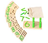 Abaodam Wooden Montessori Math for Age Early Education Arithmetic Teaching Aid with Number Cognitive Blocks Hand-eye Coordination Development Rubberwood Learning Plaything