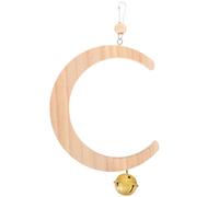 Abaodam Wooden Moon Shaped Bird Perch Swing for Parrots and Parakeets, Bite-resistant Play Accessory Easily Fitted into The Cage for Fun and Enrichment