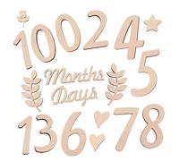 Abaodam Wooden Moon Sign Numbers Blocks Birth Announcement Sign for Shower Decorations and Newborn
