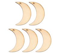 Abaodam Wooden Moon Slices DIY Wooden Chip Craft Material for Hanging Ornament Decoration Christmas Tree Pendant 20Pcs
