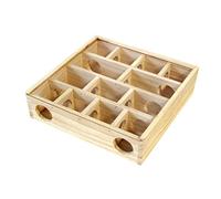 Abaodam Wooden Multi-grid Maze Toy for Hamsters and Chinchillas, 25x25x7cm, Household Pet Maze Seesaw, Interactive Small Animal Playground
