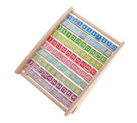 Abaodam Wooden Multiplication Board Math Learning Tray for Rainbow Color Blocks Educational Oral Arithmetic Trainer Safe Puzzle Counting Game with Blocks for Fun Practice