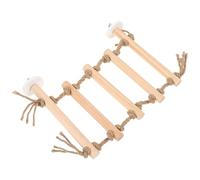 Abaodam Wooden Parrot Climbing Ladder with Soft Hanging Bridge, Budgie Step Ladder for Birdcage, Natural Bird Training and Chewing for Parakeets and Small Birds