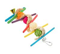 Abaodam Wooden Parrot Foraging with Hanging Design Safe Chew and Shredding Plaything for Cockatiel Parakeet and Birds Bright Bird to Keep Pets Engaged and Entertained