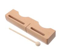 Abaodam Wooden Percussion Block Mallet Dual Bass Sound Handheld Rhythm Instrument for Traditional Music Solid Hardwood Construction Light Yellow