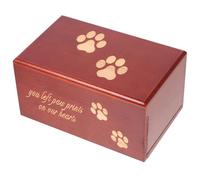 Abaodam Wooden Pet Ashes Urn for Dogs and Cats, Memorial Cremation Casket with Decorative Design, Bone Ash Storage Box for Small Animals, Pet Funeral Keepsake