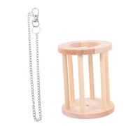 Abaodam Wooden Rabbit Feeder Rack Food Manger for Guinea Pigs Chinchillas Rabbits Organized Grass Holder with Chain Foraging for Small Animals