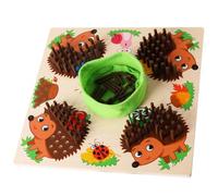 Abaodam Wooden Sensory for Educational Hedgehog Insert Stick Game Logical Thinking S Plaything Safe Hand-eye Coordination Training Fine Motor Skills