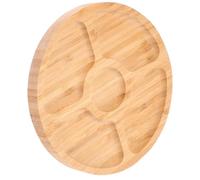 Abaodam Wooden Serving Tray Snack and Fruit Tray Large Capacity with Compartments Preventing Flavours from Mixing Elegant Khaki Cake Serving Plate for Tea Time and Entertaining