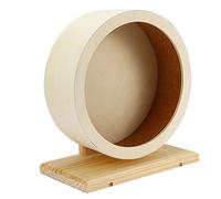 Abaodam Wooden Silent Hamster Running Wheel Medium Non Slip Exercise Disc for Hamsters Guinea Pigs Chinchillas and Small Pets Interactive Fun for Pet Owners