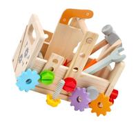Abaodam Wooden Tool Kit Educational Playset with Hammer Screwdriver Wrench Nuts Screws Fun Construction for Boys and Develops Creativity Hands Skills