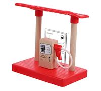 Abaodam Wooden Train Accessory Simulation Gas Station Model Decorative Railway Scene Prop for DIY Gas Station Model for Train Lovers and Home Decor