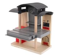 Abaodam Wooden Train Station Accessories for Creative Building Block Track Connector Compatible with Train Tracks Encourages Social Interaction and Teamwork in Family and Kindergarten Play