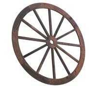 Abaodam Wooden Wagon Wheel Wall Art 30Cm Antique Style Solid Wood Hanging Decor for Housewarming and Garden